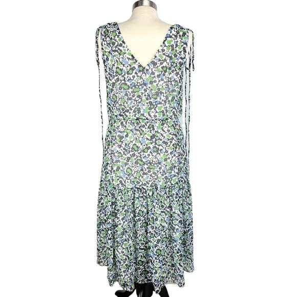 Tommy Hilfiger Floral Tiered Midi Dress in French Blue Multi, Size 2 - Picture 7 of 12